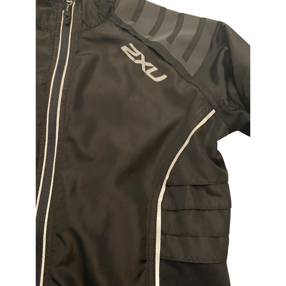 2XU Mens Cycling Jacket Windproof Reflective Black Full Zip Running Outerwear S - Picture 4 of 8